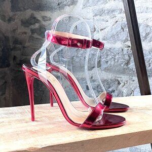 Christian Louboutin Metallic Red Jonatina 100 Sandals